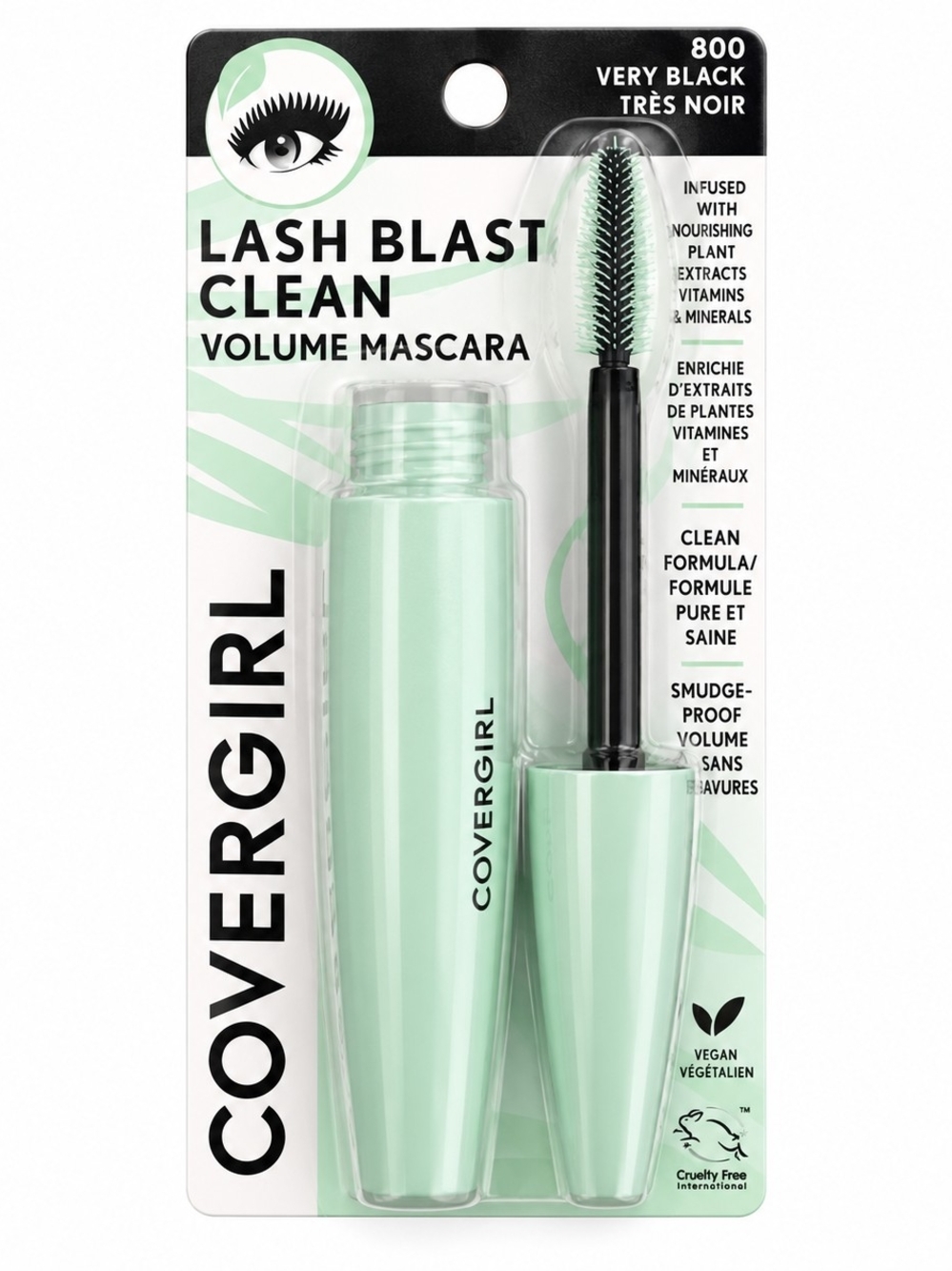 COVERGIRL Mint Green Lash Blast Clean Volume Mascara — Very Black